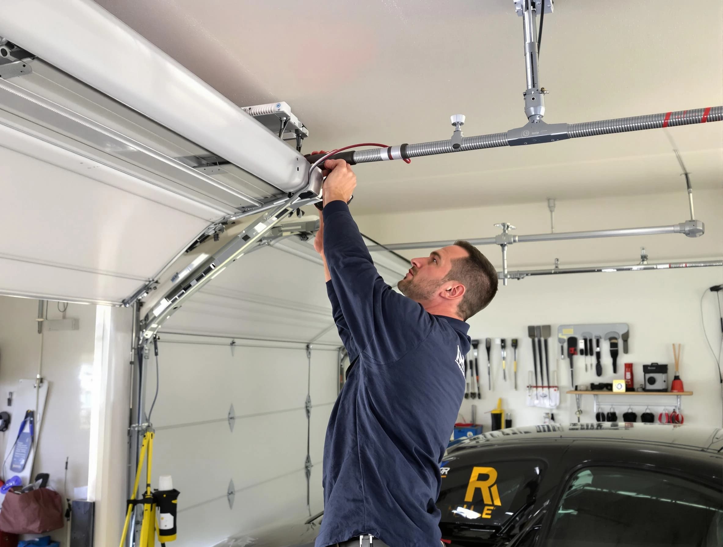Clarkston Garage Door Repair technician performing garage door cable repair in Clarkston